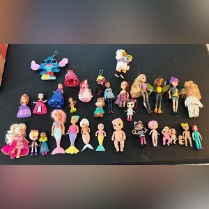 Dolls Lot of 32 disney/fisher price mermaids and other little toys